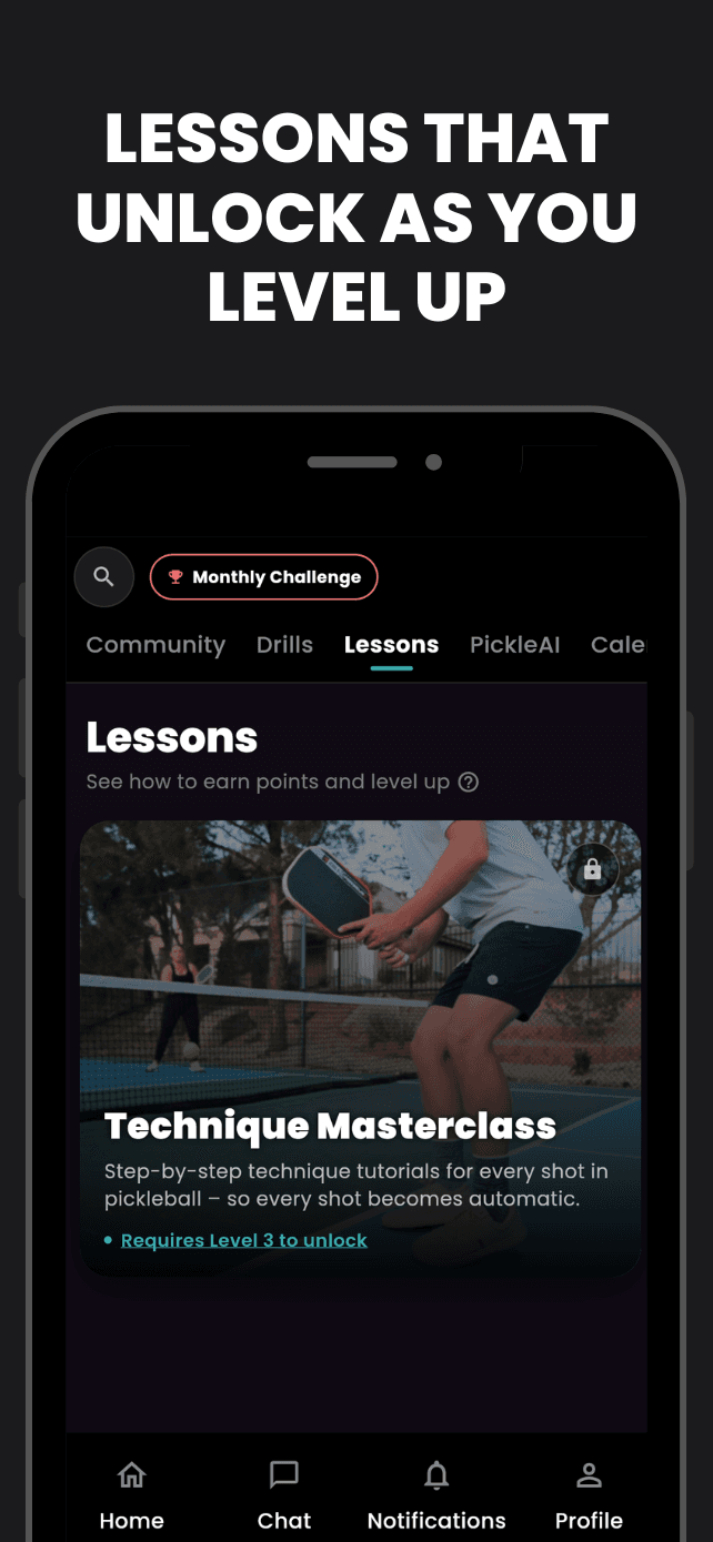 Lessons tab showing Technique Masterclass